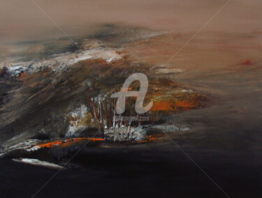 Painting titled "paysage mental, à l…" by Nelly Carnet, Original Artwork, Acrylic Mounted on Wood Stretcher frame