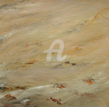 Painting titled "Plage" by Nelly Carnet, Original Artwork, Acrylic Mounted on Wood Stretcher frame