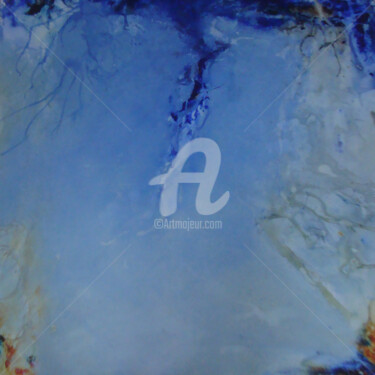 Картина под названием "Amour bleu en suspe…" - Nelly Carnet, Подлинное произведение искусства, Акрил Установлен на Деревянна…
