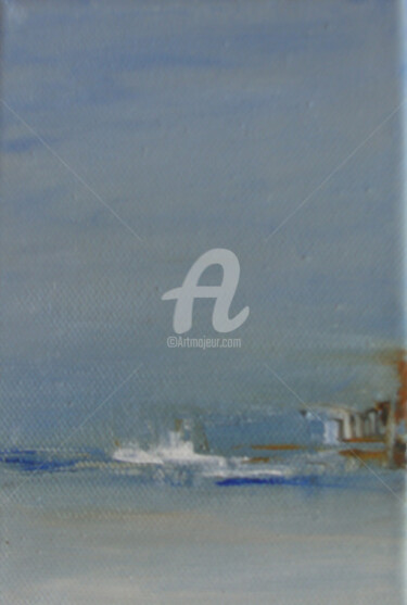 Painting titled "Au bord de la mer" by Nelly Carnet, Original Artwork, Acrylic Mounted on Wood Stretcher frame