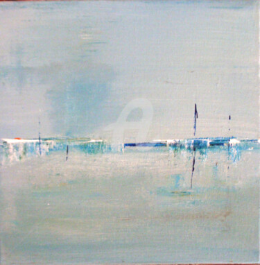 Painting titled "Bleue simplicité 2" by Nelly Carnet, Original Artwork, Acrylic