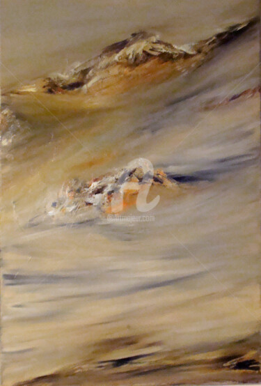 Peinture intitulée "Estran hivernal, à…" par Nelly Carnet, Œuvre d'art originale, Acrylique Monté sur Châssis en bois
