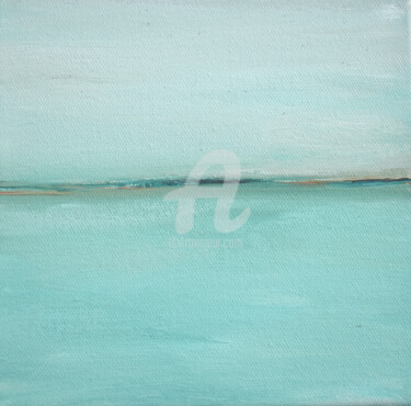 Painting titled "Horizon élémentaire…" by Nelly Carnet, Original Artwork, Acrylic Mounted on Wood Stretcher frame
