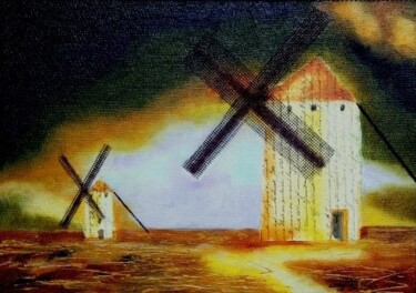 Ζωγραφική με τίτλο "moulin à paroles" από Nelly Quéré Cougard, Αυθεντικά έργα τέχνης