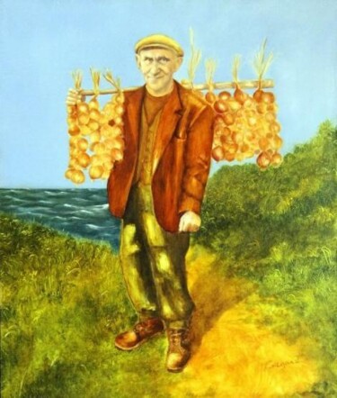 Painting titled "le johny" by Nelly Quéré Cougard, Original Artwork, Oil