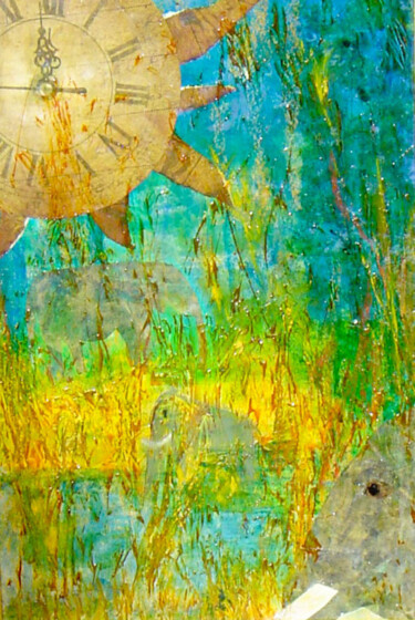 Peinture intitulée "le temps des élépha…" par Nelly Quéré Cougard, Œuvre d'art originale