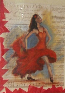 Painting titled "flamenco2" by Nelly Quéré Cougard, Original Artwork, Oil