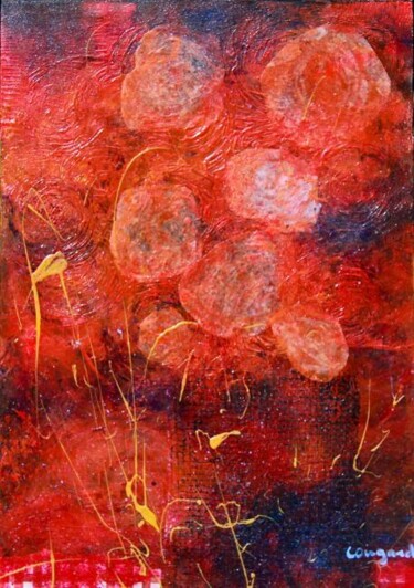 Peinture intitulée "roses orange" par Nelly Quéré Cougard, Œuvre d'art originale
