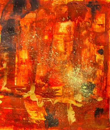 Peinture intitulée "poudre d'escampette" par Nelly Quéré Cougard, Œuvre d'art originale, Huile