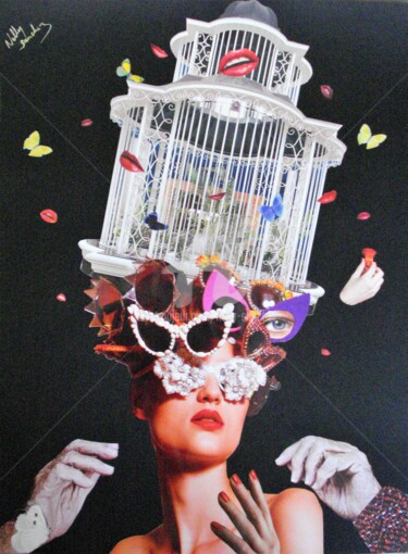Collages titled "Une minute avant l'…" by Nelly Sanchez, Original Artwork