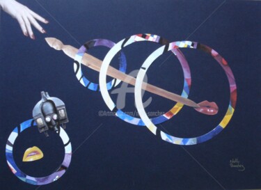 Collages titled "Comme un sortilège" by Nelly Sanchez, Original Artwork, Collages