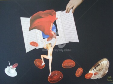 Collages intitolato "Jusqu'à la dernière…" da Nelly Sanchez, Opera d'arte originale, Collages