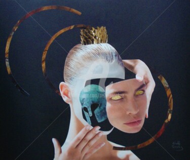 Collages titled "Amazone 1" by Nelly Sanchez, Original Artwork, Collages