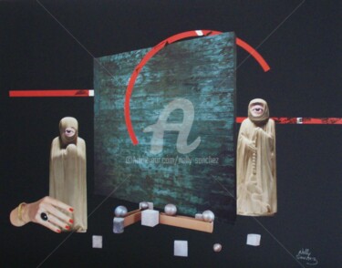 Collages intitolato "Conversation" da Nelly Sanchez, Opera d'arte originale, Collages