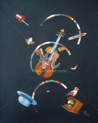 Collages titled "Petite musique inté…" by Nelly Sanchez, Original Artwork, Collages