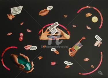 Collages getiteld "Et si j'allais chez…" door Nelly Sanchez, Origineel Kunstwerk, Collages