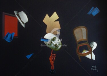 Collages titulada "Asymétrie psychique" por Nelly Sanchez, Obra de arte original, Collages