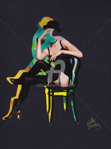 Collages titulada "Psychédélise-moi" por Nelly Sanchez, Obra de arte original, Collages