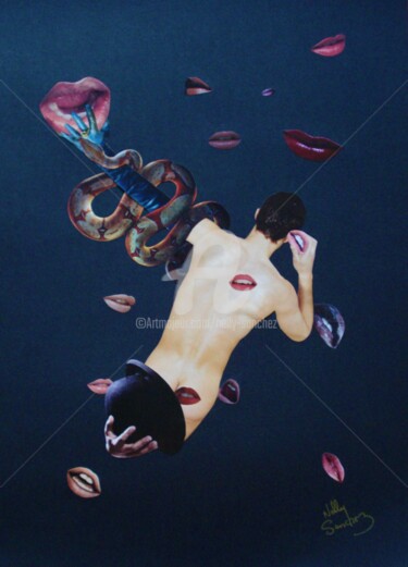 Collages titled "Les Dévoreuses" by Nelly Sanchez, Original Artwork, Collages