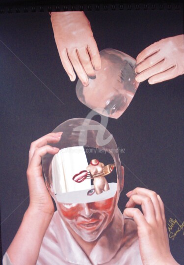 Collages getiteld "Silence dans la man…" door Nelly Sanchez, Origineel Kunstwerk, Collages
