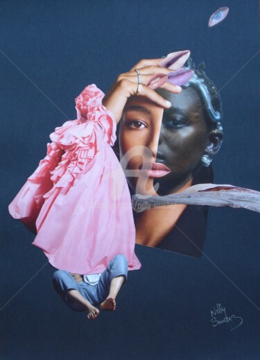 Collages titled "Féminité 4" by Nelly Sanchez, Original Artwork, Collages