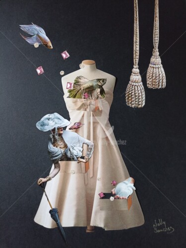 Collages intitolato "La Nacre des instan…" da Nelly Sanchez, Opera d'arte originale, Collages