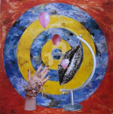 Collagen mit dem Titel "Révolution" von Nelly Sanchez, Original-Kunstwerk