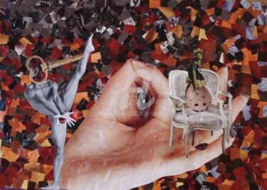 Collages intitulée "Dans l'intimité" par Nelly Sanchez, Œuvre d'art originale