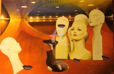 Collages intitolato "In utero" da Nelly Sanchez, Opera d'arte originale