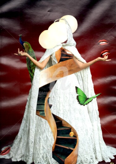Collages intitolato "Ce que ne disent pa…" da Nelly Sanchez, Opera d'arte originale