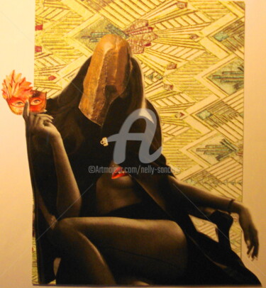 Коллажи под названием "La falaise était nu…" - Nelly Sanchez, Подлинное произведение искусства