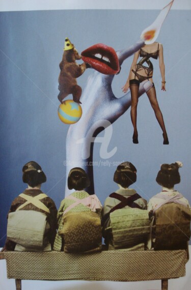 Collages intitolato "Puppet" da Nelly Sanchez, Opera d'arte originale