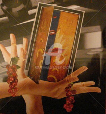 Collages titled "Au-delà des portes" by Nelly Sanchez, Original Artwork