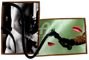 Collages intitulée "Le fouet" par Nelly Sanchez, Œuvre d'art originale