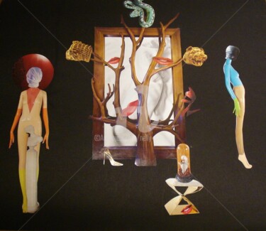 Collages intitulée "Le silence entre no…" par Nelly Sanchez, Œuvre d'art originale