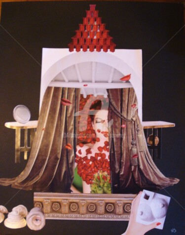 Collages getiteld "La Dormeuse" door Nelly Sanchez, Origineel Kunstwerk
