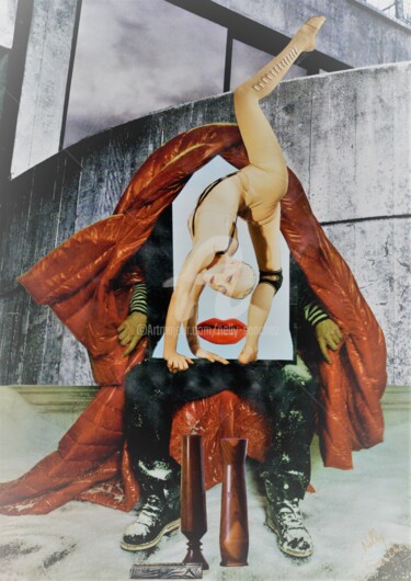 Collages titled "La Femme qui s'agit…" by Nelly Sanchez, Original Artwork
