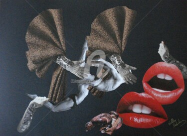 Collages titulada "Dynamique" por Nelly Sanchez, Obra de arte original