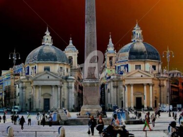 Photographie intitulée "Piazza del Popolo" par Nelly Kryn, Œuvre d'art originale