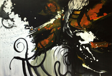 Painting titled "halloween" by Nelly Bisson, Original Artwork, Acrylic Mounted on Wood Stretcher frame