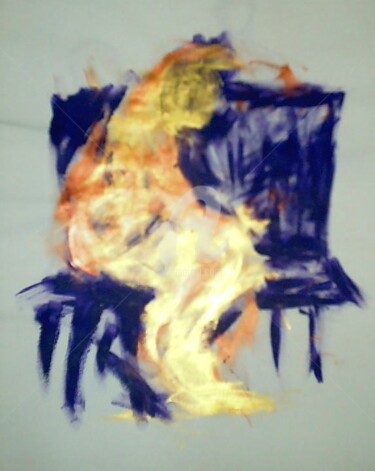 Peinture intitulée "Le banc" par Nelly Coudoux, Œuvre d'art originale, Acrylique