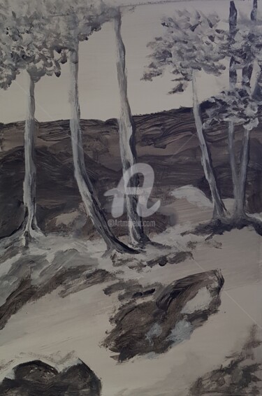 Peinture intitulée "Les arbres 1" par Nelly Coudoux, Œuvre d'art originale, Acrylique
