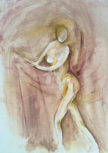 Painting titled "elle danse" by Nelly Coudoux, Original Artwork, Oil