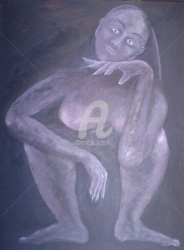 Peinture intitulée "juste la" par Nelly Coudoux, Œuvre d'art originale