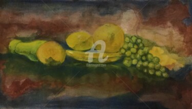 Painting titled "nature morte" by Nelly Coudoux, Original Artwork, Gouache