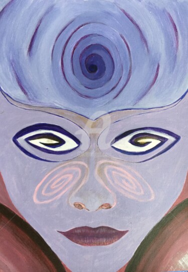 Pittura intitolato "troisième œil" da Nelly Coudoux, Opera d'arte originale, Acrilico