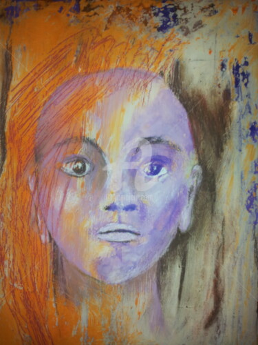 Peinture intitulée "rousse" par Nelly Coudoux, Œuvre d'art originale, Acrylique