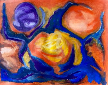 Painting titled "roses" by Nelly Coudoux, Original Artwork, Acrylic
