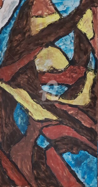 Painting titled "Terre" by Nelly Coudoux, Original Artwork, Acrylic