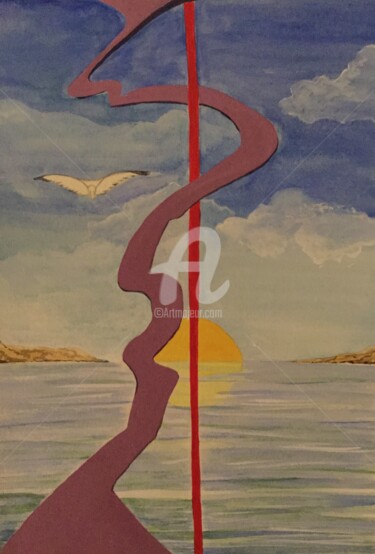 Peinture intitulée "C est par là....." par Nelly Coudoux, Œuvre d'art originale, Acrylique